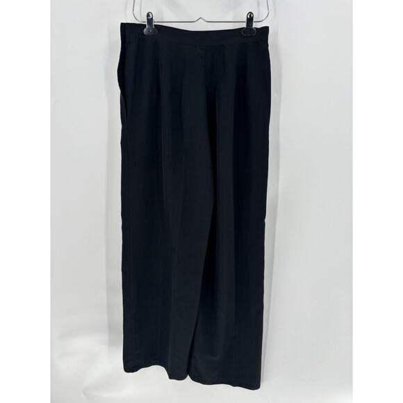 Marithe Francois Girbaud Pants Womens Large Black Silk Button Pockets Pleated - Picture 5 of 13